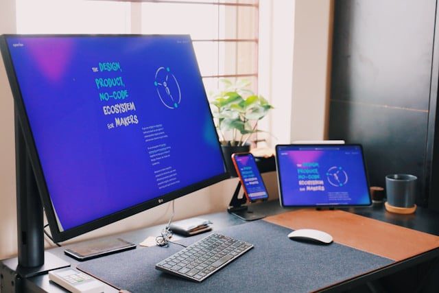 Screen displaying a website made with no-code tools